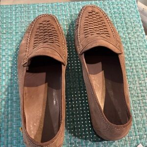Salvatore Ferragamo Tan Woven Slip-On Loafers